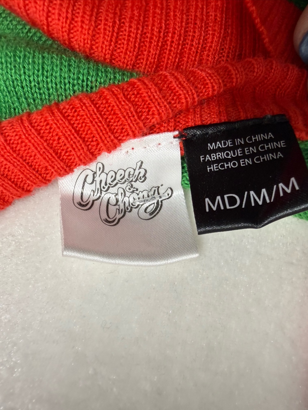 Cheech and Chong Ugly Christmas Sweater green and Red Men’s Size M EUC - Picture 7 of 7